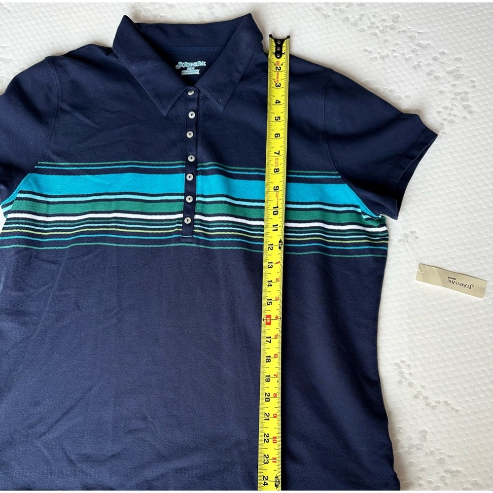 NWT St. John's Bay Women Polo Blue Shirt Size XL - Picture 3 of 8